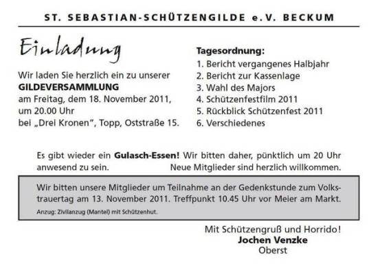 Gildeversammlung Gildeversammlung